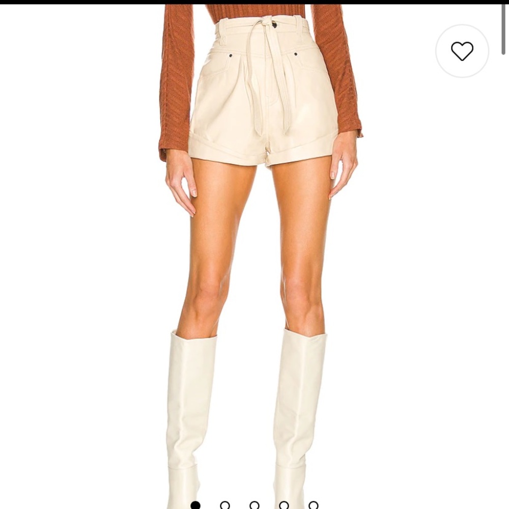 L’academie Savon leather shorts in Nude